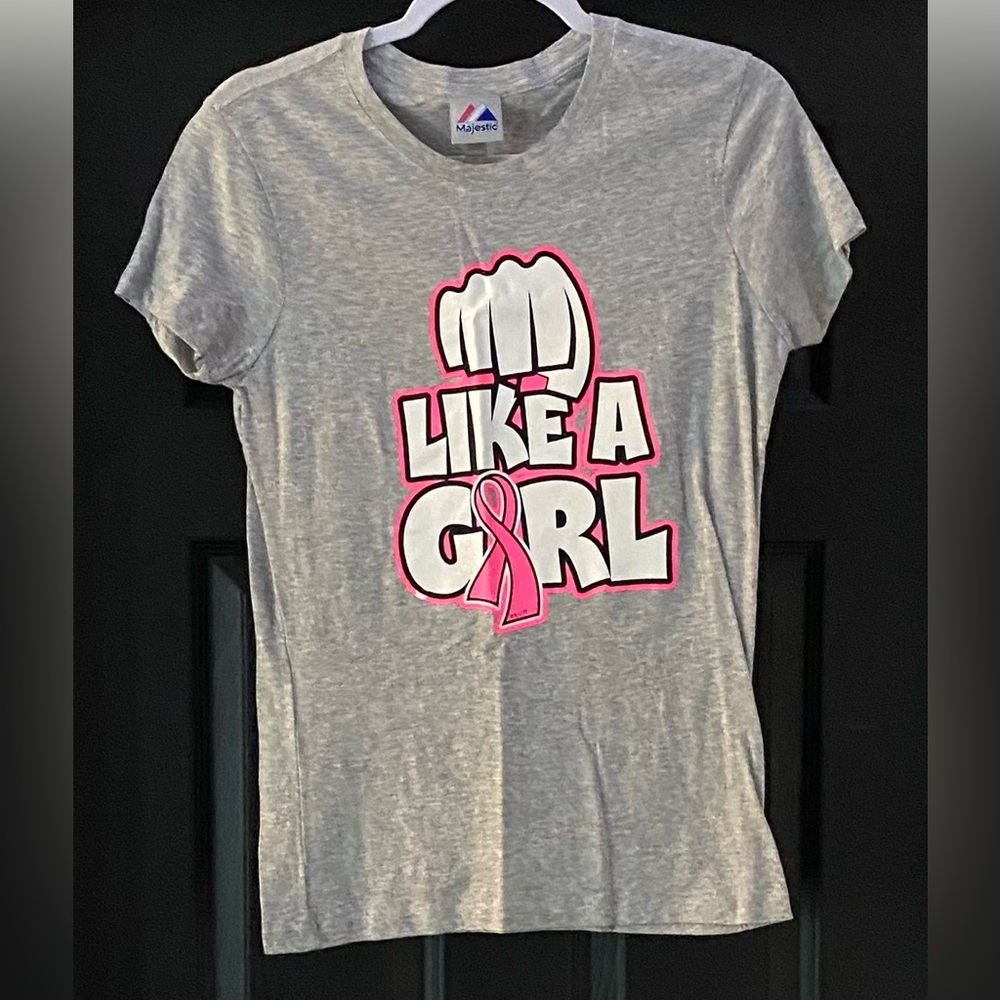 NWOT Fight like a Girl breast cancer awareness womans large T-shirt